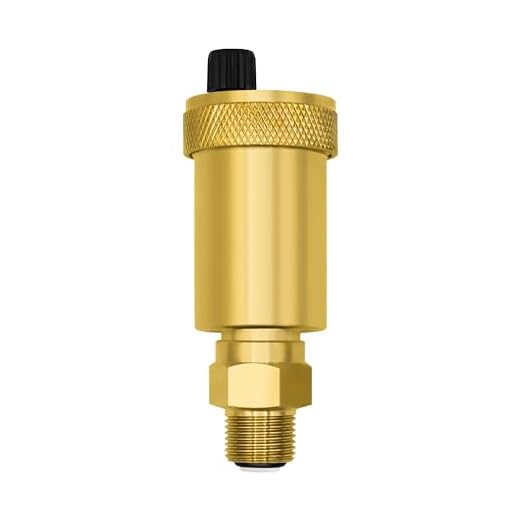 Variosan Válvula de Ventilación Automática de Liberación Rápida en Latón Pulido, Forma Delgada, Con Válvula de Montaje 1,3 cm (1/2 ")