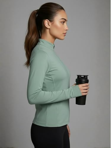Image of PUMP'D Women's Jacket | Slim Fit | Thumb Hole Open Sleeve | With zipper | Perfect for workout