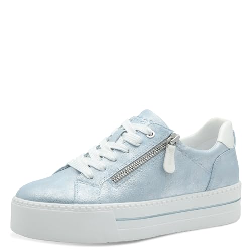Jana Damen Plateau Sneaker mit Reißverschluss Vegan, Blau (Sky...