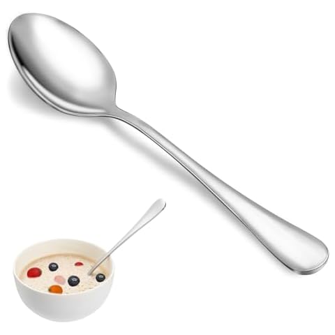 Dinner Spoon Set,16 Pcs 7.3" Tablespoons,Premium Food Grade 18/10 Stainless Steel Spoons,Durable Metal Spoons,Tablespoon,Silverware Spoons Only,Mirror Finish & Dishwasher Safe,Use for Home,Restaurant Cover
