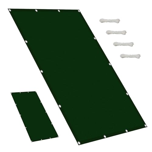 Voile d'ombrage rectangulaire 2.5x7m vert foncé imperméable avec oeillets pour balcon