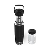 Flaskap FreePour Starter System: 6oz Tumbler Attachment and 26oz Cup Holder Friendly Bottle, Removable Stainless, and Plastic Well