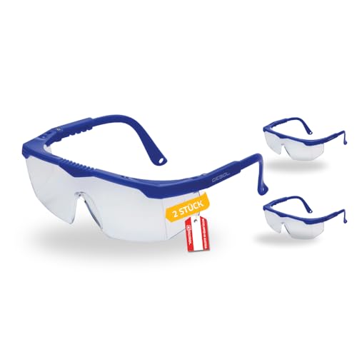 Gebol Safety Kids kratzfestes Schutzbrillenmaterial extra leichte Brille mit verstellbaren Bügeln ideal für Heimwerken Blau oder Pink