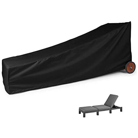 Sun Lounger Covers, Outdoor Garden Sunbed Cover Waterproof Windproof Anti UV Garden Rattan Patio Furniture Protector 200x70x40-75cm Cover