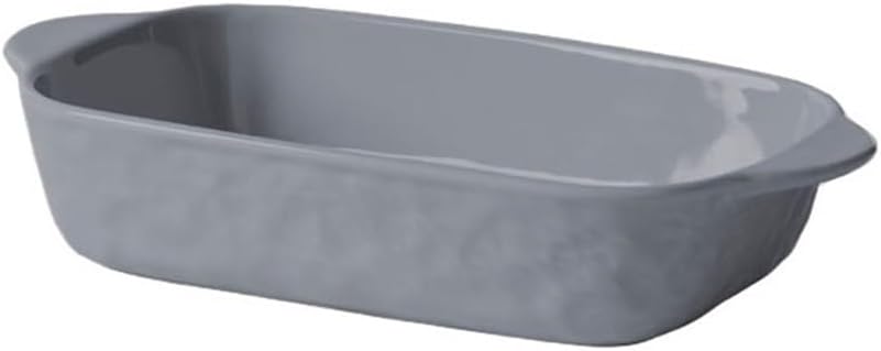 Casserole Dish Solid Colorful Ceramic Double-Handled Pan Household Use Oven Microwave Safe Baking Baked Rice Breakfast(Green)