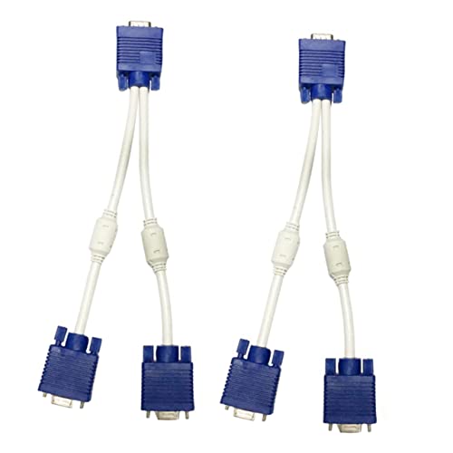 KOMBIUDA Cable Adaptador Divisor Vga Macho a Hembra Doble para Monitor y Proyector Diseño Compacto