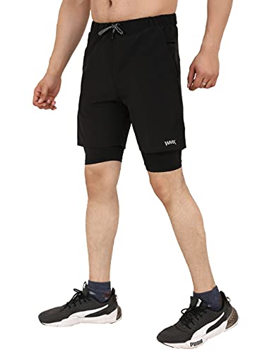 Image of NEVER LOSE Men's 2 in 1 Running Shorts with Liner,Dry Fit Workout Shorts with Pockets
