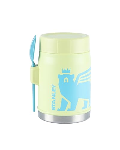 Stanley - Pote térmico, frasco para almoço e pequeno-almoço em aço inoxidável térmico e isolado para crianças, para alimentos quentes ou frios, com espátula, 414 ml, Citron