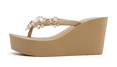 Womens Platform Flip Flops Wedges Sandals for Women wedge flip flops Flats Summer Comfort Thong Sandals Wedge Heels for Women2