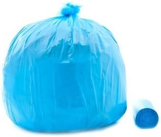 PowerFULL Butt Buster Blue 24" x 32" Extra Heavy Duty Can Liners On Rolls, 15 Gallon - Blue, 25 Liners per Roll, Case of 10 (250 Count)