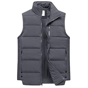 Chrisuno Men’s Puffer Vest Casual Stand Collar Quilted Waistcoat Outdoor Padded Ski Vest