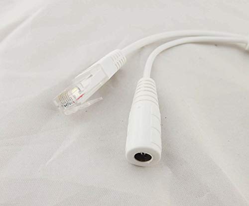 Adaptador divisor POE 1 par con cable adaptador RJ45 inyector de alimentación kit CCTV blanco miniatura 7
