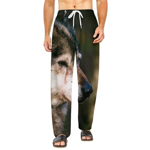 Pantalon de pyjama femme long Loup idéal pour le cocooning et le week-end S