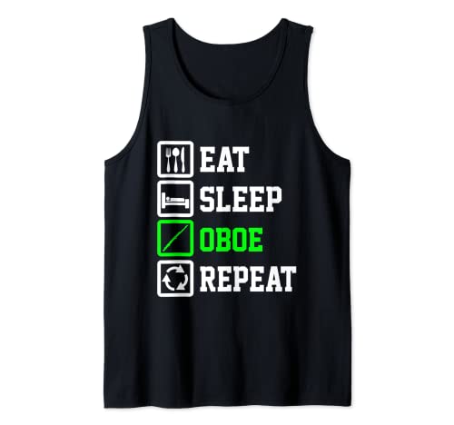 Comer Dormir Oboe Repetir Divertido Oboe Papá Camiseta sin Mangas