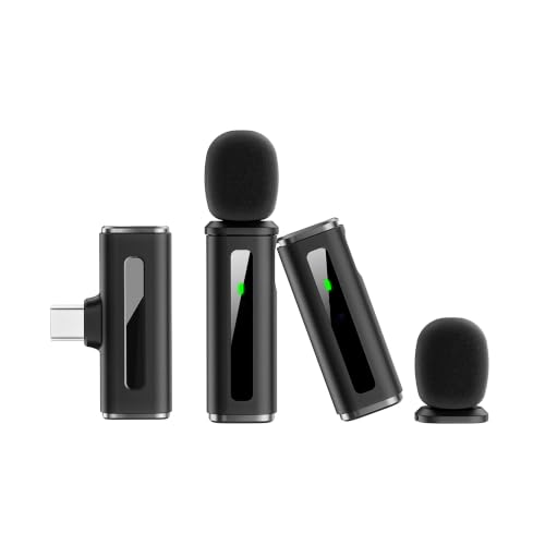 Image of Digitek DWM-014 Mic Wireless with Type-C Dual Channel, Mic for YouTube Wireless Recording, 2.4GHz Wireless Microphone with Noise Reduction, 40m Range, 7H Battery, LED Light Indicator