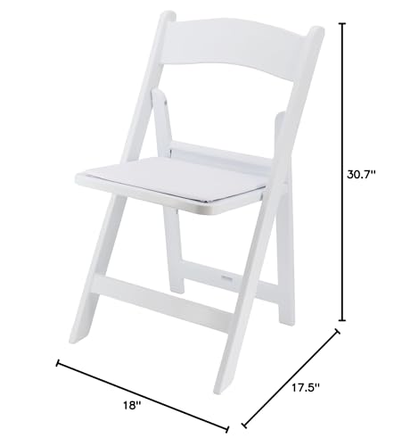 Elama 4 Piece Plastic Folding Chairs 4 Pack Lightweigh Plastic Frame Easy Foldable & Stackable for Office Kitchen Dinning Wedding Patio and Garden (White)