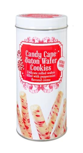 Candy Cane Baton Wafer Cookies Delicate Rolled Wafers Filled with