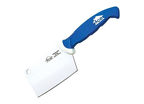 Ace Vegetable Cleaver (Small size - 3 inch blade, total length 7 inch) - White & Blue Handle