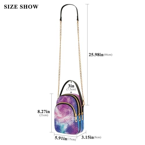 ALAZA Chain Crossbody Bags for Women Magic Dragonflies Print Quilted Shoulder Crossbody Handbags Travel Cross Body Cell Phone Purses Bags3