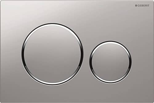 Geberit 115882JQ1 115883JQ1 Sigma 30 déclenchement pour Chasse à 2 débits et Commande par l'avant, Plaque + Boutons Mats, Bandes chromées, Mattchrom