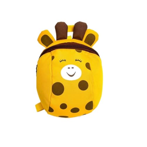 Mochila Infantil com Guia de Segurança - Para Crianças de Até 5 Anos (Desenho Girafa, Amarela)