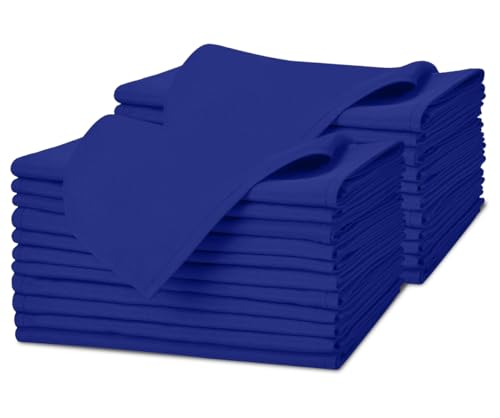 Avalon Kitchen Royal Blue Cloth Napkins Bulk (Pack of 24) - 100% Polyester Dinner Linen Napkins Cloth Washable & Reusable - Durable with Hemmed Edges - Ideal for Parties and Weddings (17x17 Inches)
