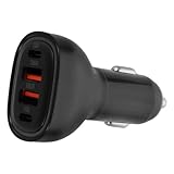 GRIRIW Adaptador de Carga Rápida para Coche USB 4 Puertos 100W Luces LED Multicolor Divisor de Corriente Compacto y Seguro para Teléfonos Móviles y Portátiles Adecuado para Viaje y Uso