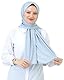 Prien Hijab Kopftuch für Damen, Muslimische Kleid Schal, Kopftücher für Mädchen, Islamische Langer Scarf, Chiffon Turban Kleider für Ramadan (Grau)