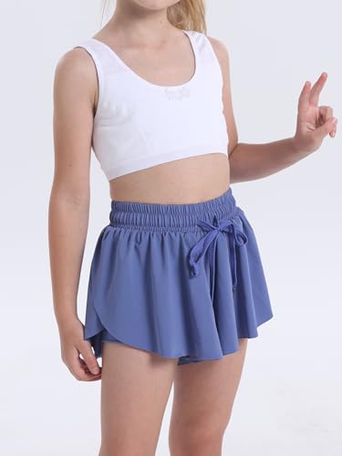 Image of Flowy Shorts for Teen Girls Athletic Running Youth Butterfly Shorts