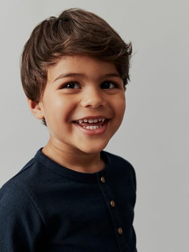 NEXT Langarmshirt mit Henley-Ausschnitt Marineblau 2 Jahre