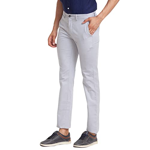 Image of Colorplus Men's Poly Cotton Blend Yarn Dyed Pattern Contemporary Fit Flat Front Casual Trouser