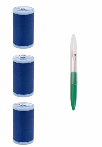 Hilo de algodón Coats & Clark 500 yardas 3-pack azul Yale miniatura 1