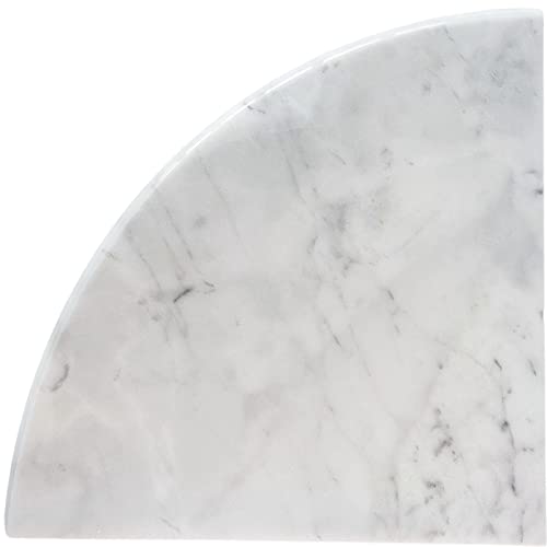 GEOONA 2 pcs Marble Shower Corner Shelf for Bathroom, 9\'\' Natural Marble Corner Shelves for Bath Wall Mounted Both Side Polished (2, Carrara White)