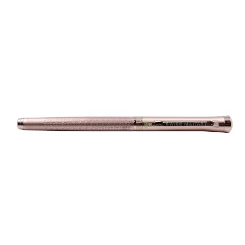 Image of SWISS MILITARY INNOVA Smooth Writing Metal Body Roller Pen with 0.7mm NSTC Blue Poly Jotter Refill, 2000-2200m Writing Length, Best Gift Men & Women, Professional, Executive Office- Body Rose