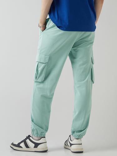 Image of Bewakoof Air 1.0 Men's Solid Oversized Fit Poly Cotton Cargo Joggers