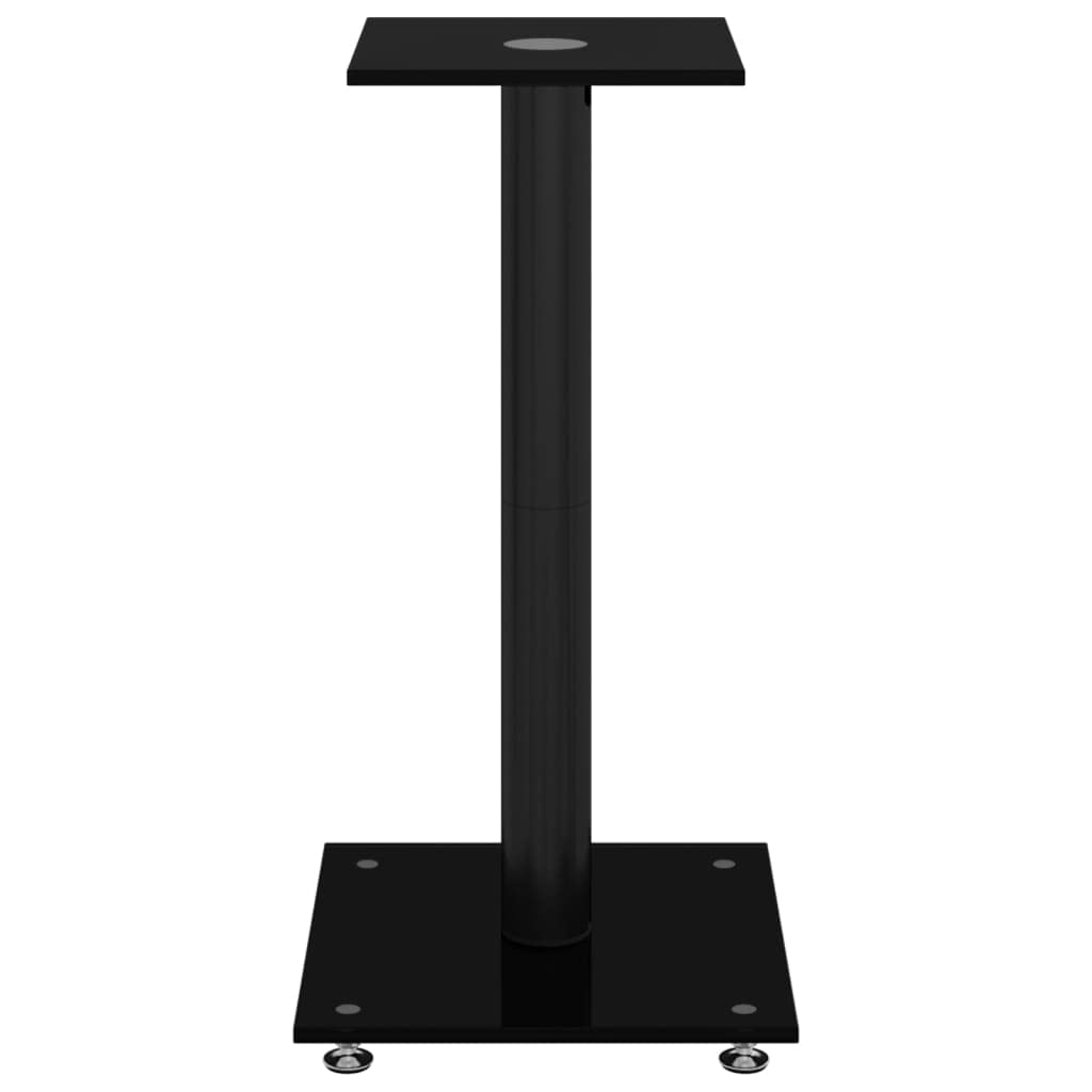 Pedane per Casse 2pz Nero Vetro Temperato Design a 1 Pilastro,Dispositivi elettronici,o,Accessori o,Accessori per Altoparlante,Supporti per altoparlanti-51808