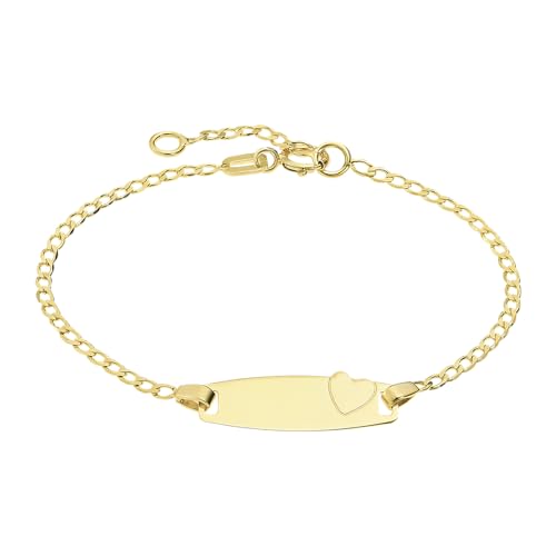 TIME ROAD Esclava Oro Bebé de 9K FG00068/14 Corazón - Pulsera Bebé Oro - Ideal para Regalo de Bautizo, Cumpleaños