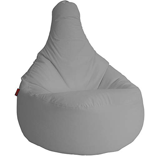 loconfort Puff Gamer Confort XL- Taupe - Xbox - PSP para vosotros Jugadores - Sillón Muy Cómodo - 30 Colores - Poli-Piel Impermeable - Relleno Incluido (Puff XL, Gris Piedra)