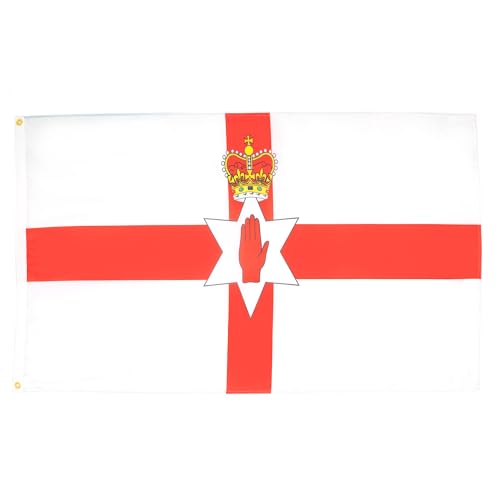 Image of AZ FLAG - Northern Ireland Flag - 3x5 Ft - 100D Polyester Irish Banner with Two Metal Grommets - Fade Resistant - Vivid Colors - 3' x 5' Feet - 150x90 Cm
