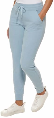 Image of Andrew Marc Marc New York Womens Ribbed Midweight Jogger (as1, Alpha, xx_l, Regular, Regular, Water Blue)