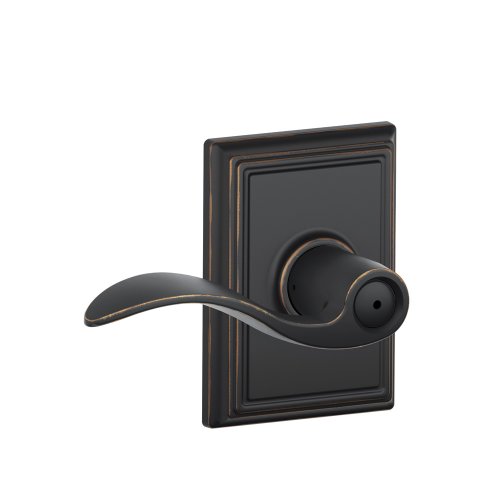 Schlage F40 ACC 716 ADD Accent Door Lever with Addison Trim, Bed & Bath Privacy Lock, Aged Bronze
