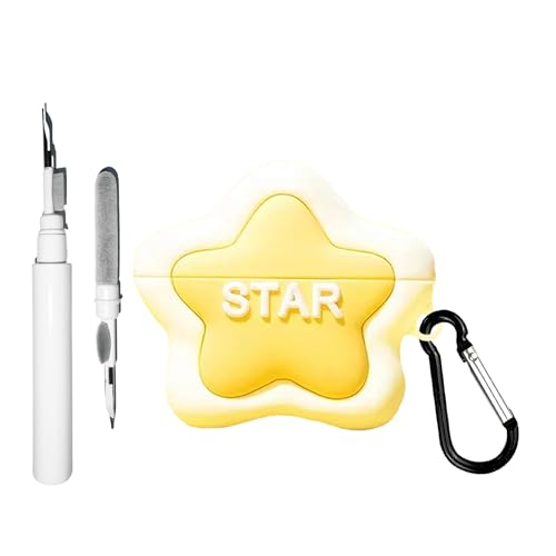 Compatibile con AirPods di terza generazione con custodia a forma di cartone animato portachiavi e penna per la pulizia simpatico motivo a stella morbido silicone antiscivolo antiurto per uomini