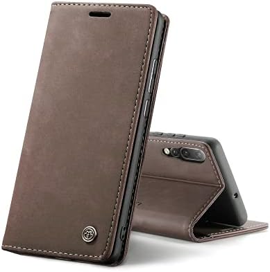 Chocoyi Leather Flip Wallet Phone Case Cover for Huawei P30 Pro, Magnetic Closure Case Cover with Stand function and Card Slots.-Blue