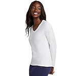 Hanes Womens Originals Long Sleeve Cotton V-Neck T-Shirt, Lightweight V-Neck Tee, Modern Fit - Image 3
