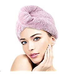 TC JOY Hair Drying Towel,Turban Wrap Hair Drying Set with Dry Hair Cap and Cute Cat Ear Hair Band, Quick Magic Dryer, Ultra Absorbent & Fast Drying Microfiber Towel for Fine & Delicate Hair, Purple