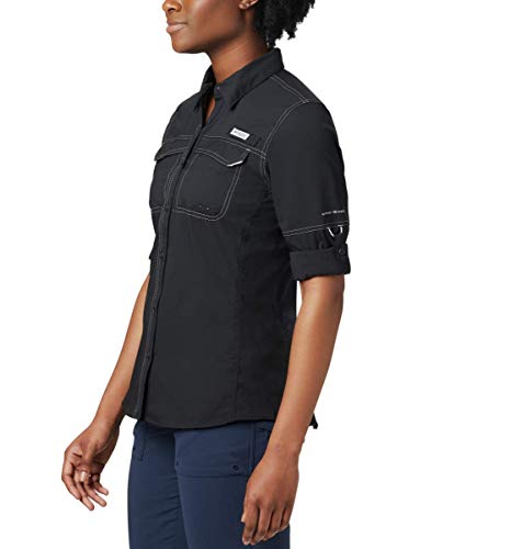 Columbia Womens PFG Lo Drag Long Sleeve Shirt, Moisture Wicking, Sun Protection,Collegiate Navy,Large