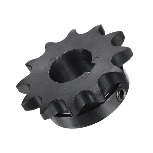 Image of uxcell #50 Chain Roller Sprocket B Type, 1 inch Bore 12 Tooth Single Strand Chain Sprocket, Carbon Steel, Keyway with Set Screws