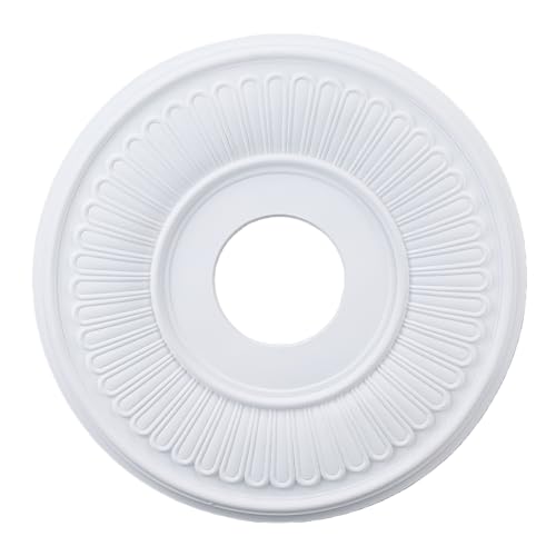 Rosace de plafond polyuréthane 330mm blanche pour ventilateur