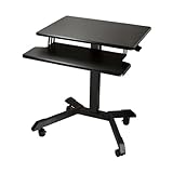 Victor DC550 High Rise Collection Mobile Adjustable Standing Desk (Dual-Tier) Black 25.6