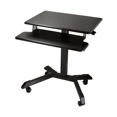 Victor DC550 High Rise Collection Mobile Adjustable Standing Desk (Dual-Tier) Black 25.6